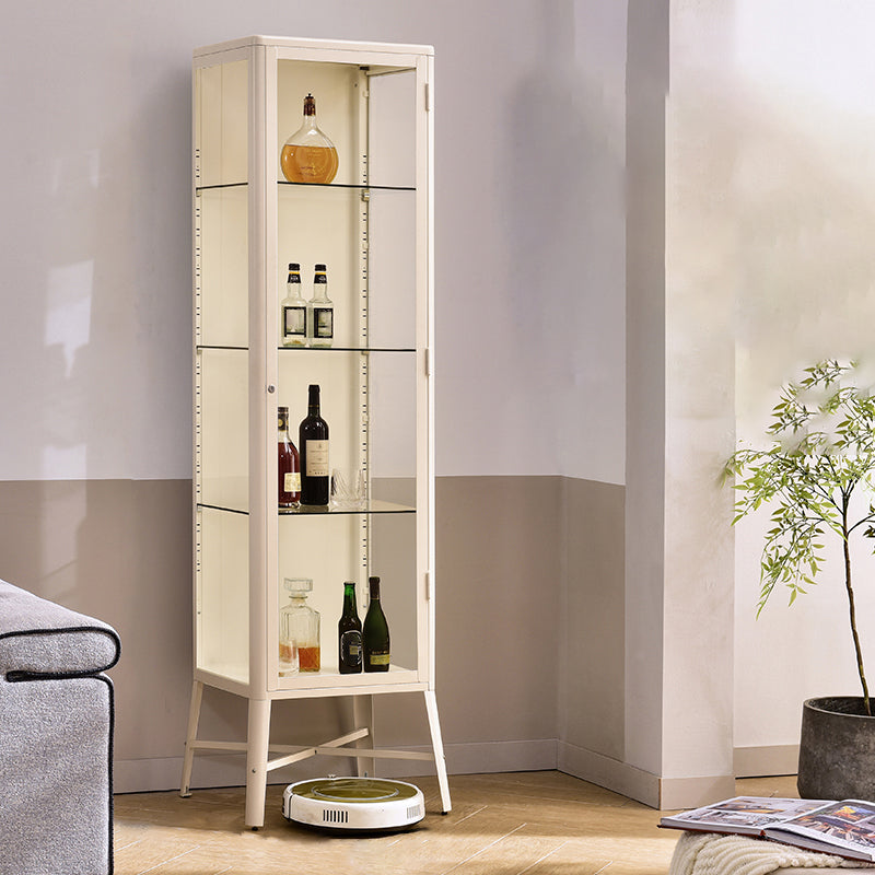 Modern Curio Cabinet Metal Storage Cabinet with Legs for Dining Room