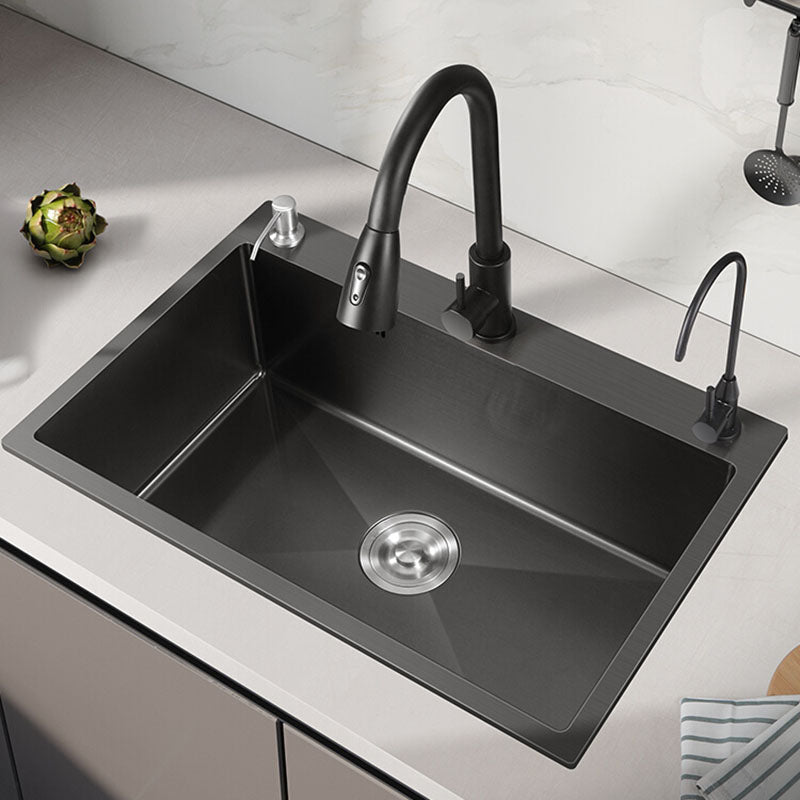 Modern Style Kitchen Sink Stainless Steel Drop-In Kitchen Sink with Faucet