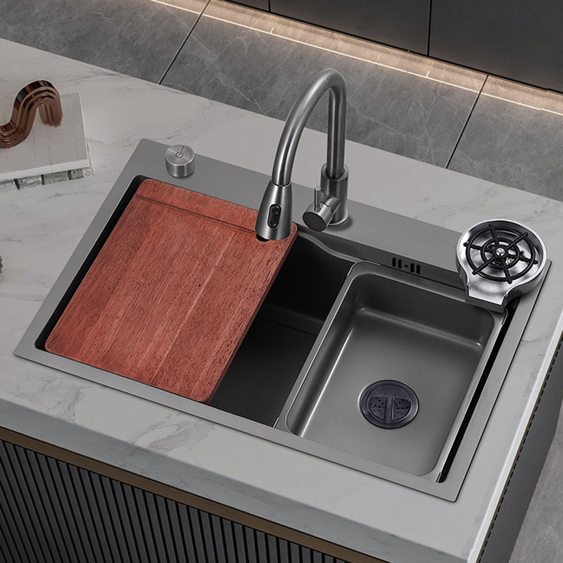 Drop-In Kitchen Sink Overflow Hole Design Kitchen Sink with Soundproofing