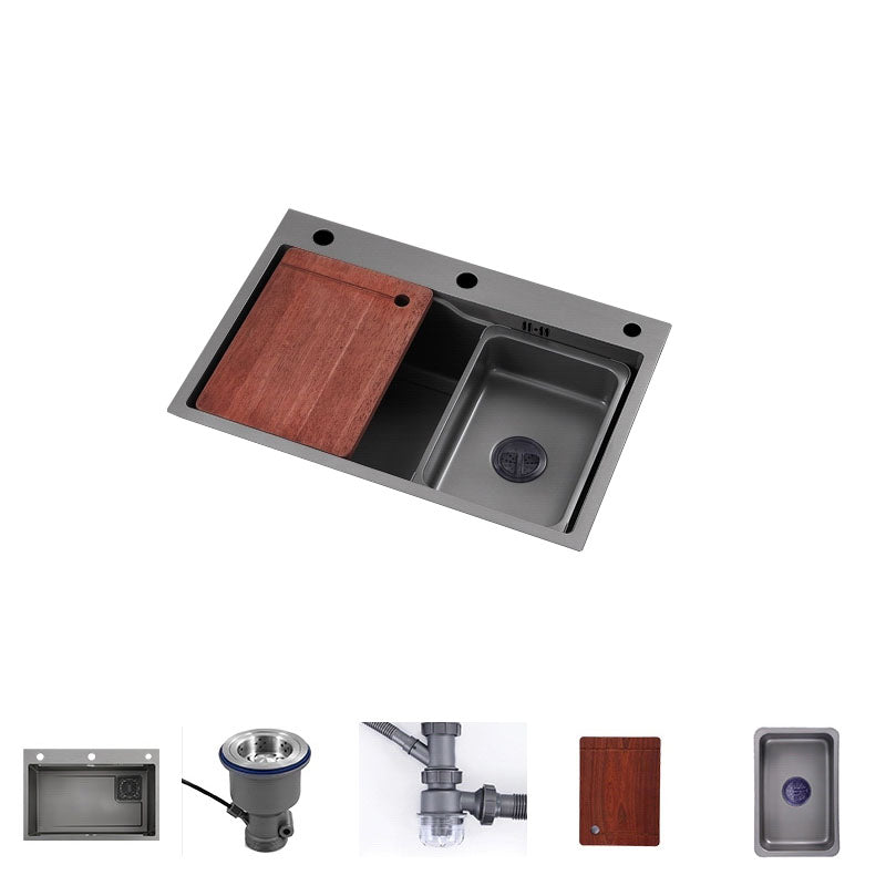 Drop-In Kitchen Sink Overflow Hole Design Kitchen Sink with Soundproofing