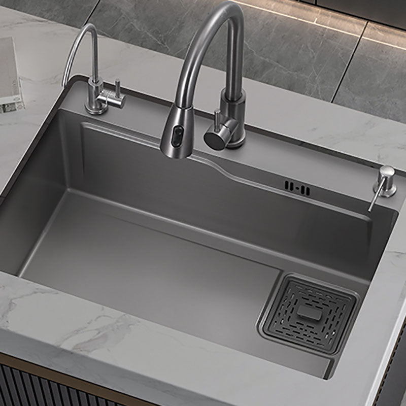 Drop-In Kitchen Sink Overflow Hole Design Kitchen Sink with Soundproofing