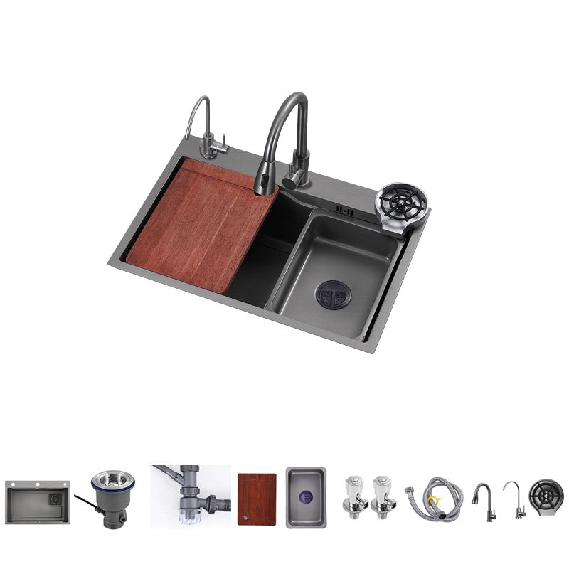 Drop-In Kitchen Sink Overflow Hole Design Kitchen Sink with Soundproofing