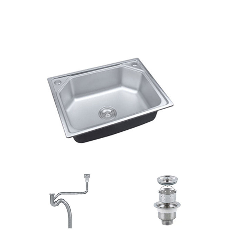 Modern Single Bowl Kitchen Sink Stainless Steel Sink with Basket Strainer