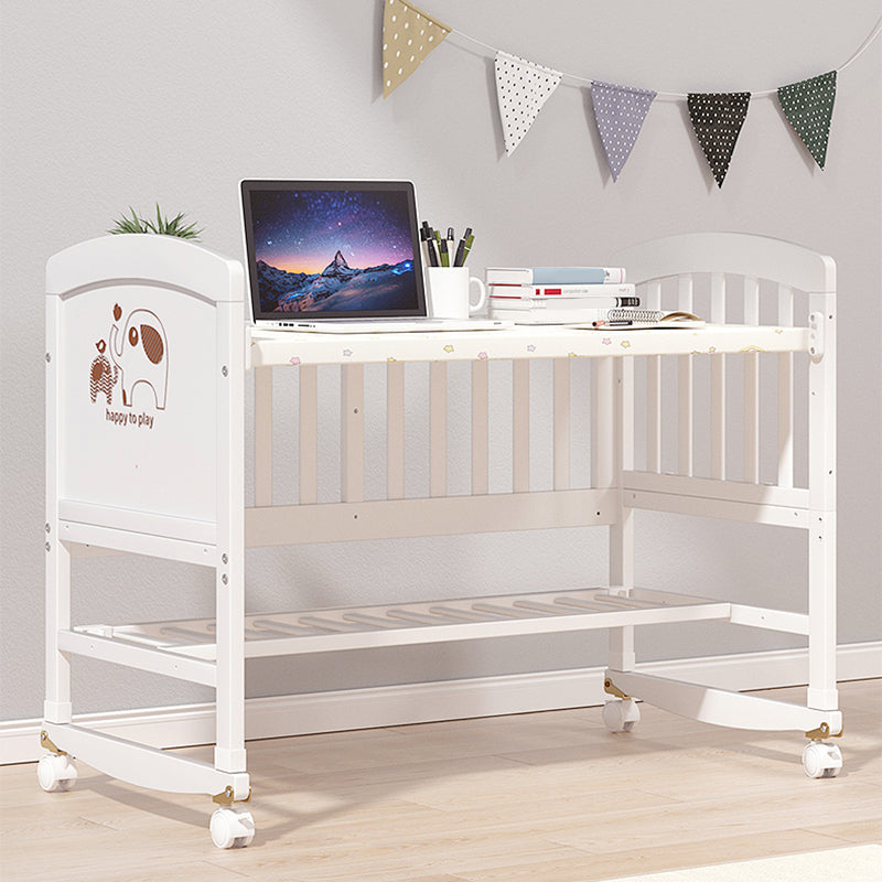 Solid Wood Nursery Bed Farmhouse Animal Pattern Nursery Crib