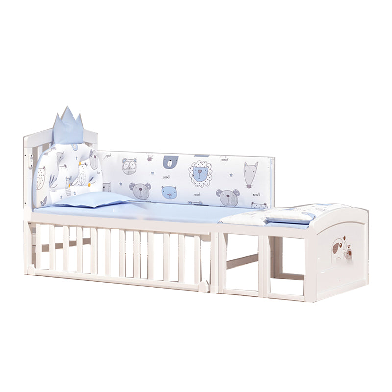 Solid Wood Nursery Bed Farmhouse Animal Pattern Nursery Crib