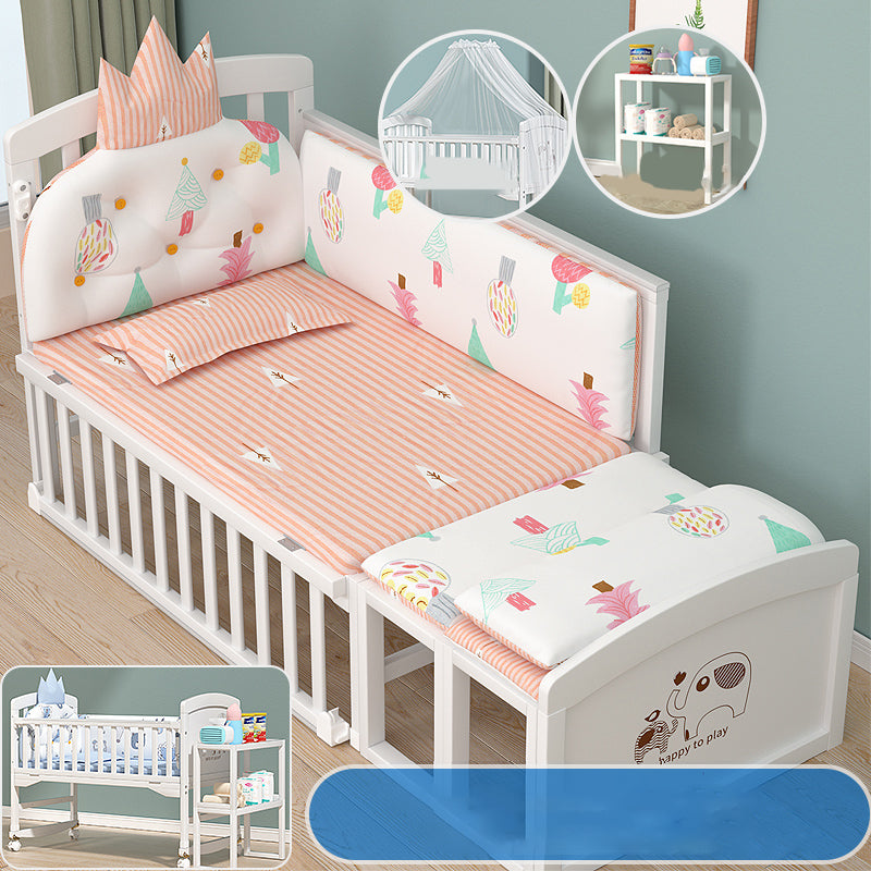 Solid Wood Nursery Bed Farmhouse Animal Pattern Nursery Crib