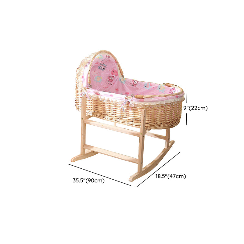 Rattan Modern Nursery Crib Color Matching Nursery Bed with Casters