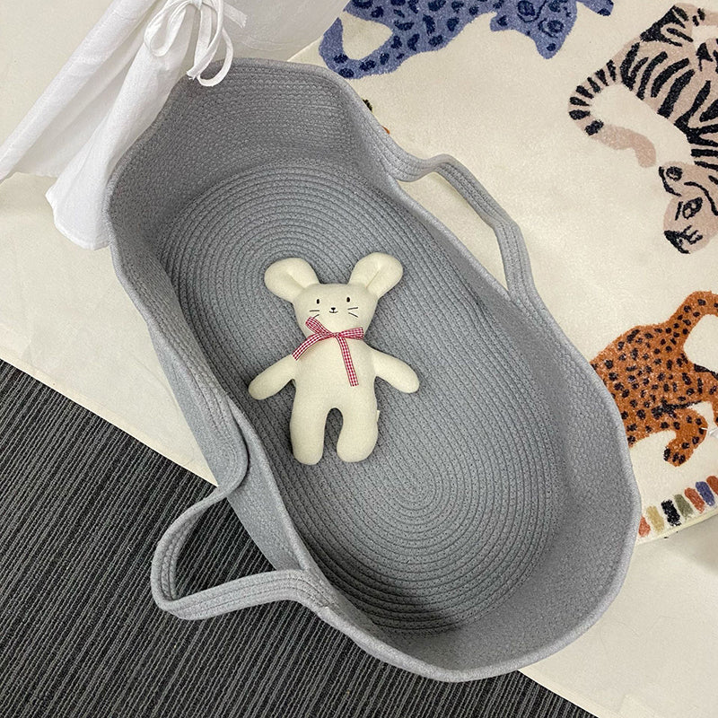 Upholstered Crib Cradle Oval Folding Moses Basket for Newborn