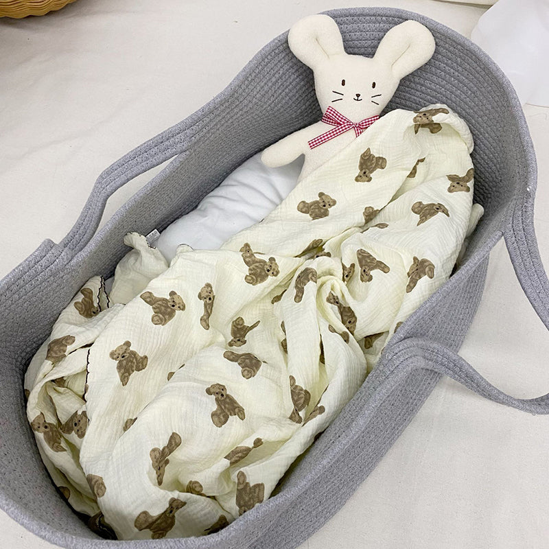 Upholstered Crib Cradle Oval Folding Moses Basket for Newborn