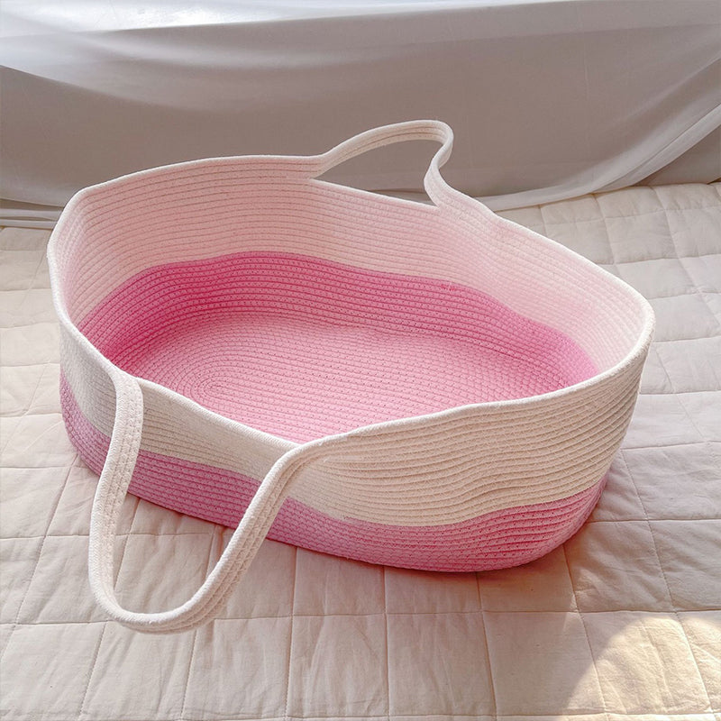 Upholstered Crib Cradle Oval Folding Moses Basket for Newborn