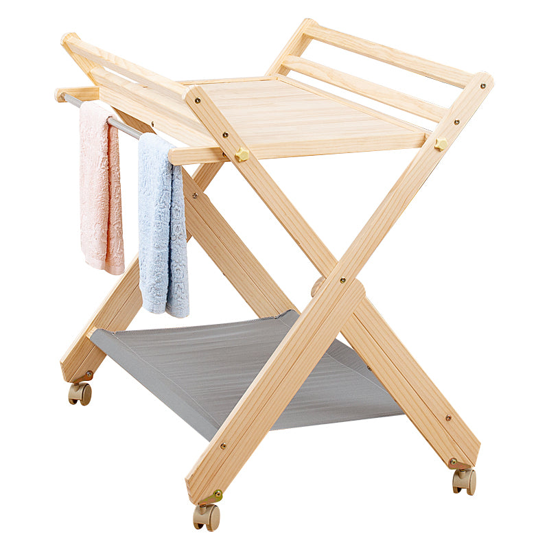 Modern Wooden Baby Changing Table Safety Rails Changing Table with Shelf