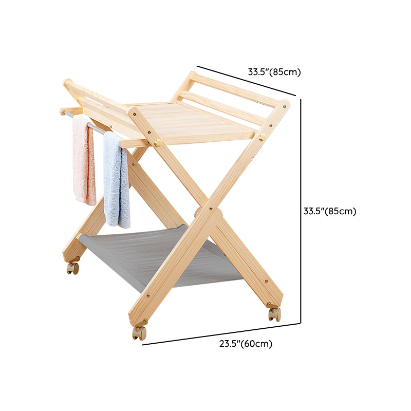 Modern Wooden Baby Changing Table Safety Rails Changing Table with Shelf