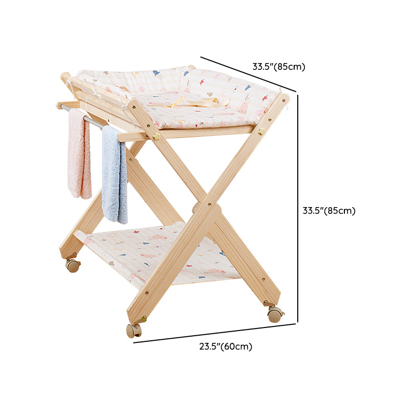 Modern Wooden Baby Changing Table Safety Rails Changing Table with Shelf