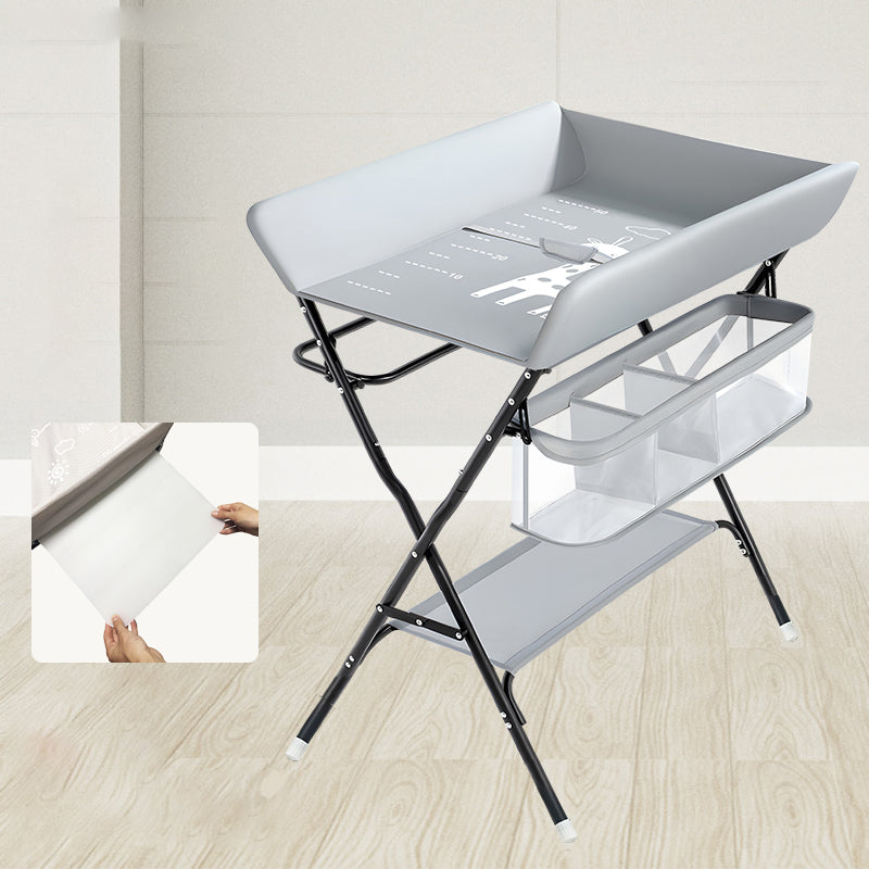 Basket Baby Changing Table Portable Folding Changing Table with Pad