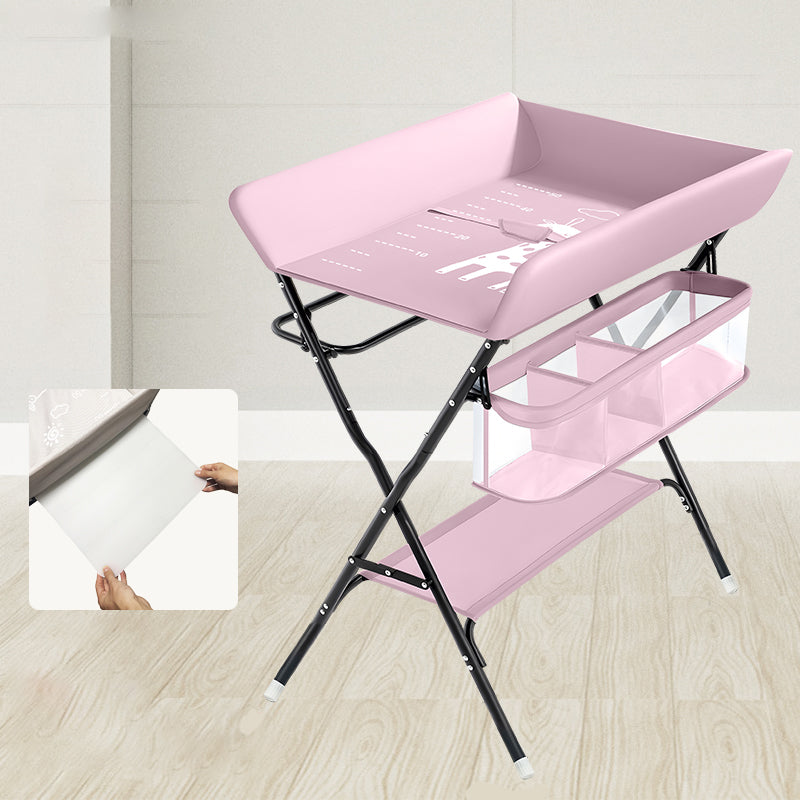 Basket Baby Changing Table Portable Folding Changing Table with Pad