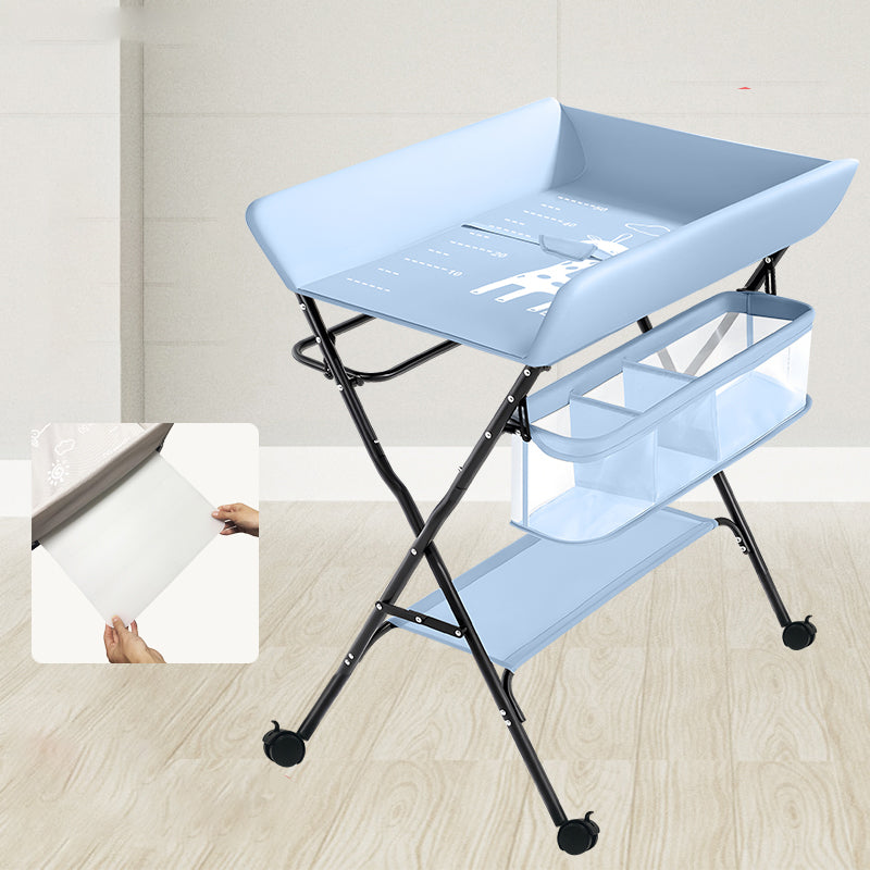 Basket Baby Changing Table Portable Folding Changing Table with Pad