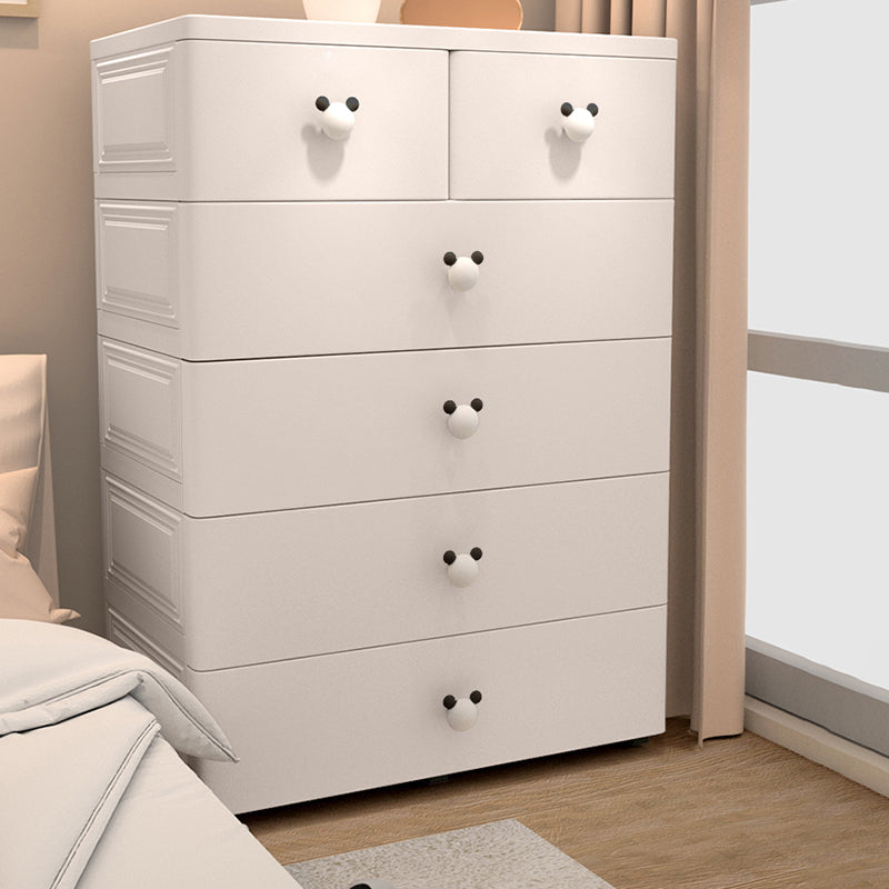 Modern Chest Nursery Dresser Plastic Kids Nightstand with 6 Drawers