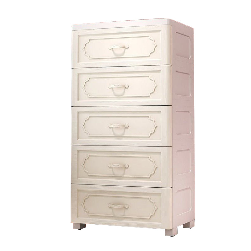 Nordic Vertical Kids Nightstand Plastic Nursery Dresser with 5/6 Drawers for Bedroom