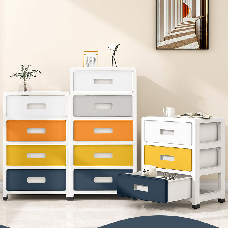 Scandinavian Kids Dresser Set Vertical Plastic Dresser for Kids