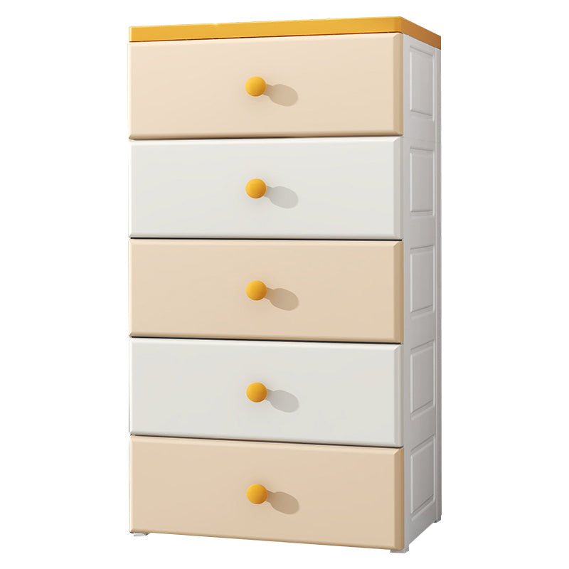 Modern Nursery Dresser Plastic Kids Nightstand with 5 Drawers