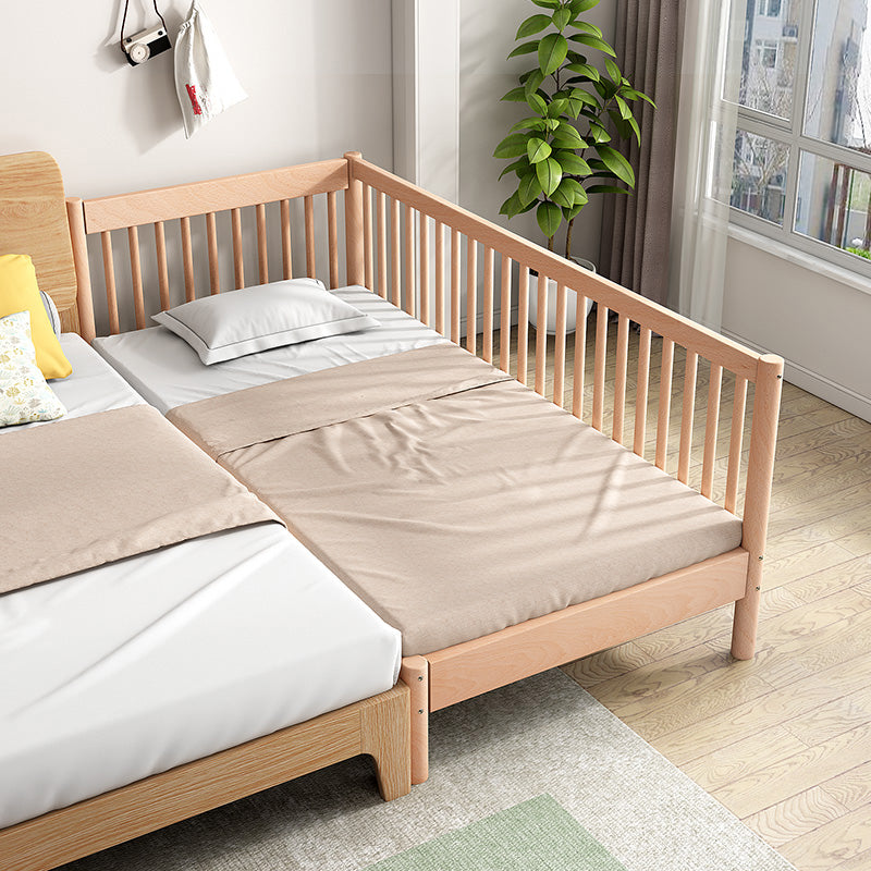 Washed Natural Wood Nursery Crib Modern Convertible Crib Nursery Crib with Guardrail