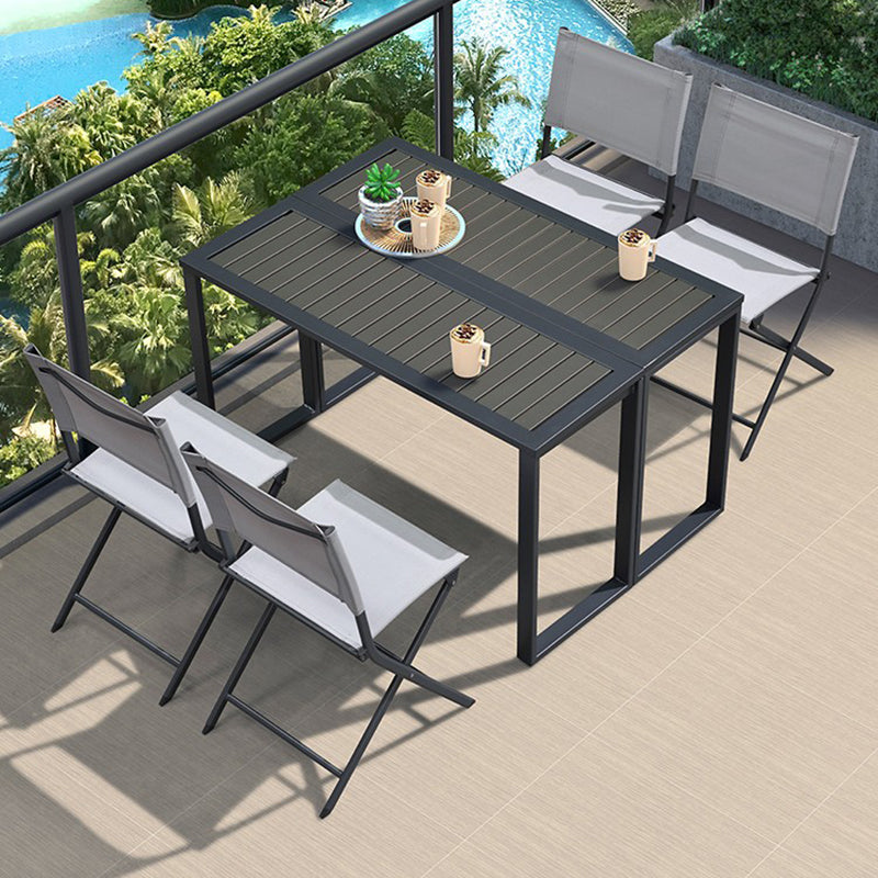 Modern 1/3/6 Pcs Picnic Table Wood Rectangular Dining Table Set in Black