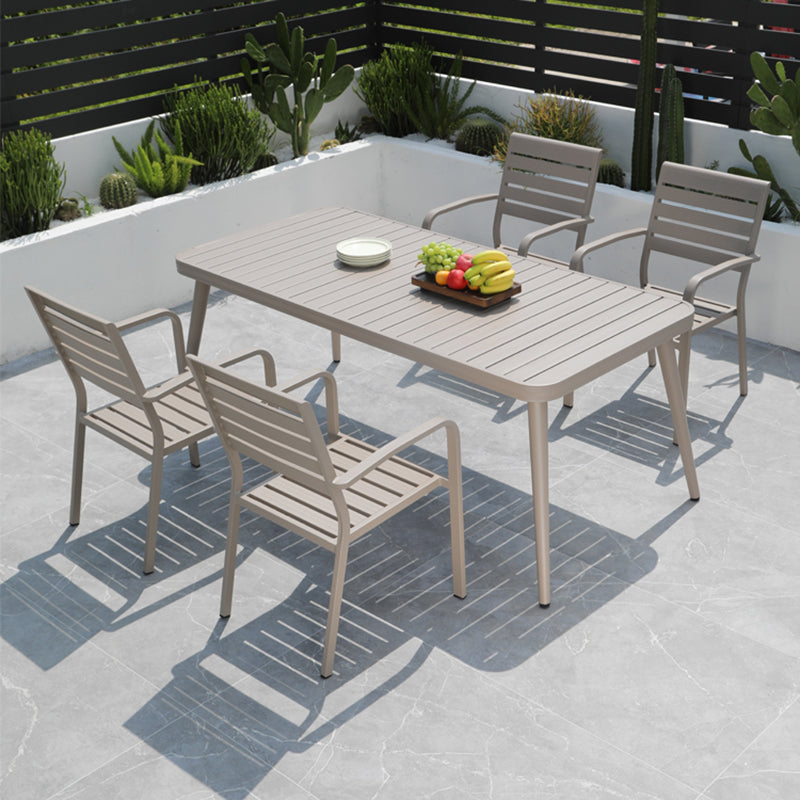 Grey Stacking Dining Side Chair Arms Included Outdoor Bistro Chairs