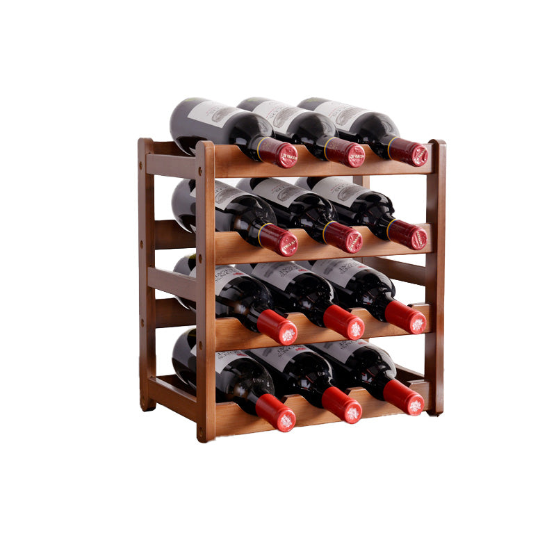 Modern Tabletop Wine Bottle Rack Solid Wood Wine Bottle Rack for Home