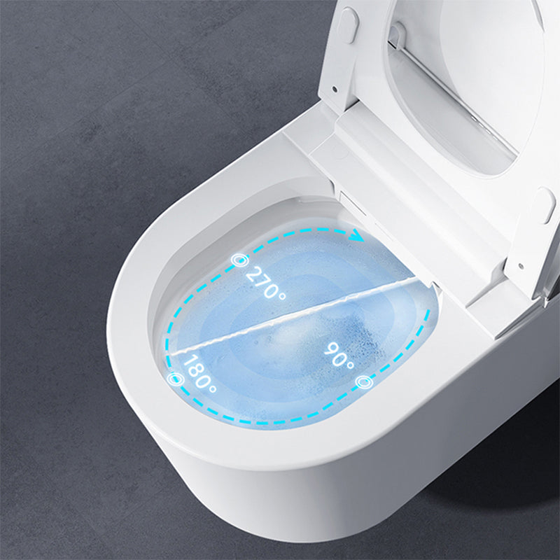 Contemporary Wall Mounted Bidet Elongated White Foot Sensor Heated Seat