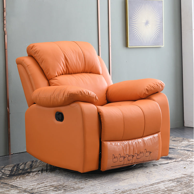 Contemporary Wing Chair Recliner Metal Solid Color Arm Swivel Rocker Indoor