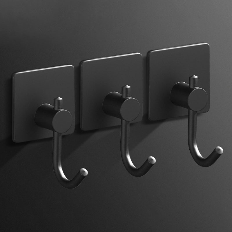 Minimalistic Bathroom Accessory Set Modern Matte Grey Robe Hooks