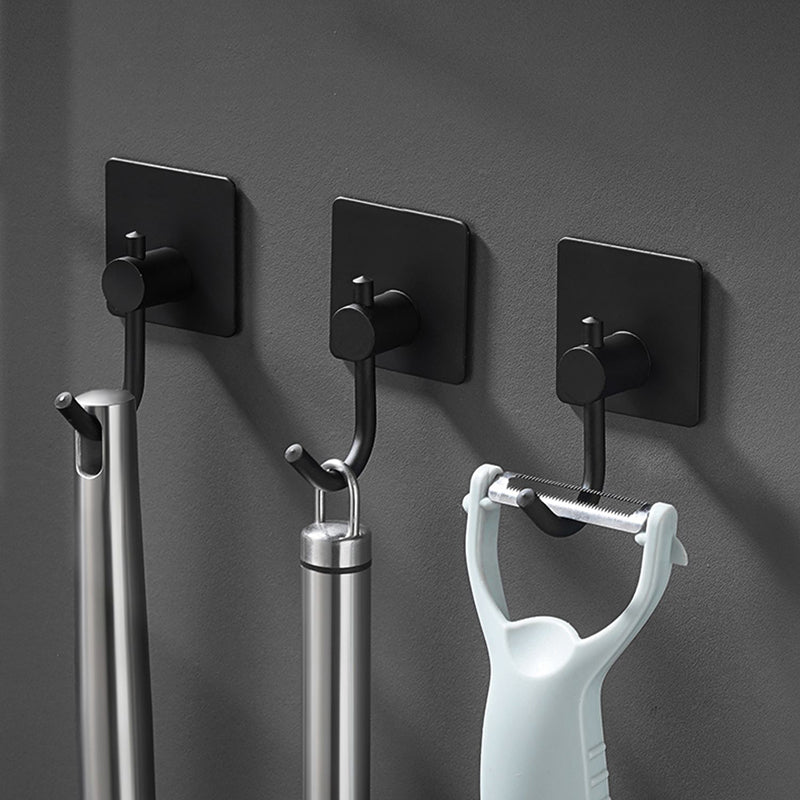 Minimalistic Bathroom Accessory Set Modern Matte Grey Robe Hooks