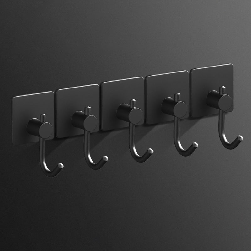 Minimalistic Bathroom Accessory Set Modern Matte Grey Robe Hooks