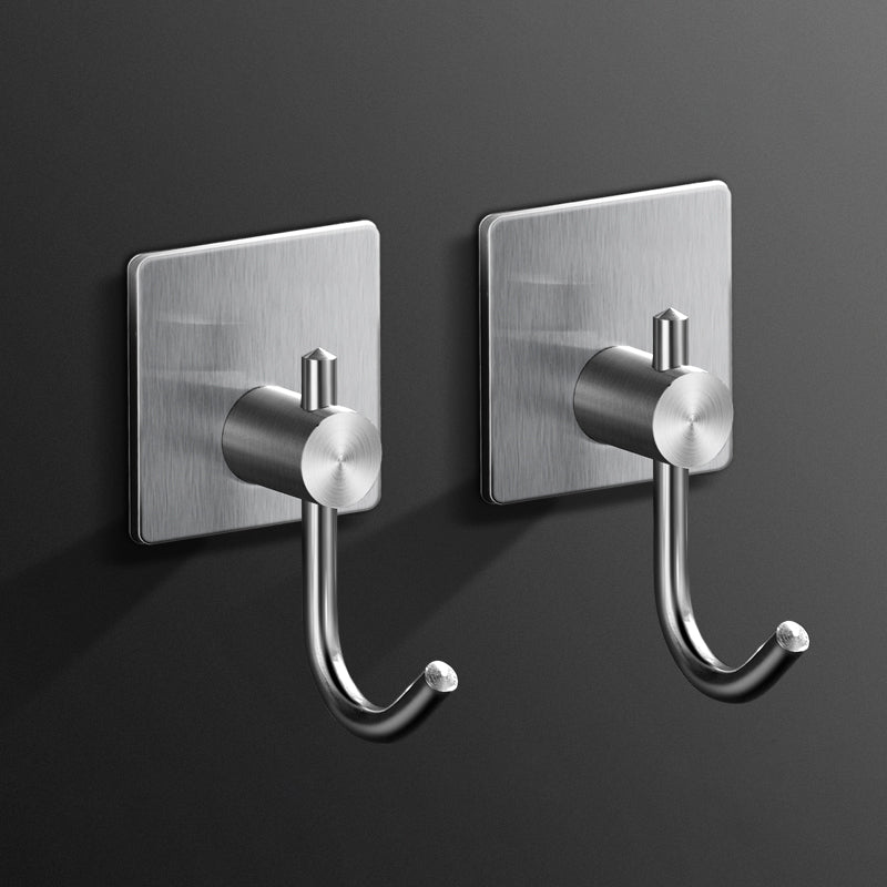 Minimalistic Bathroom Accessory Set Modern Matte Grey Robe Hooks