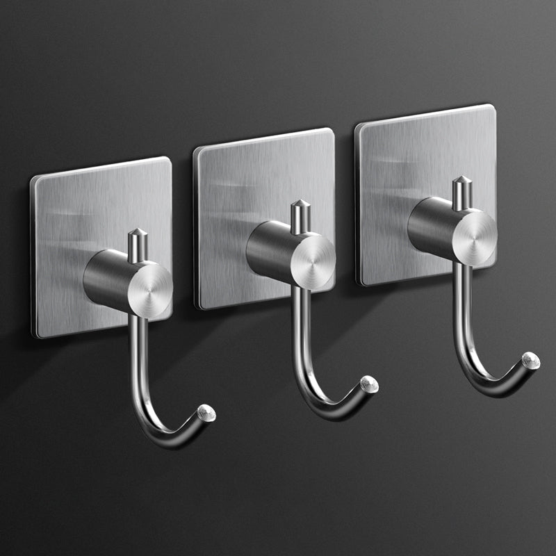 Minimalistic Bathroom Accessory Set Modern Matte Grey Robe Hooks