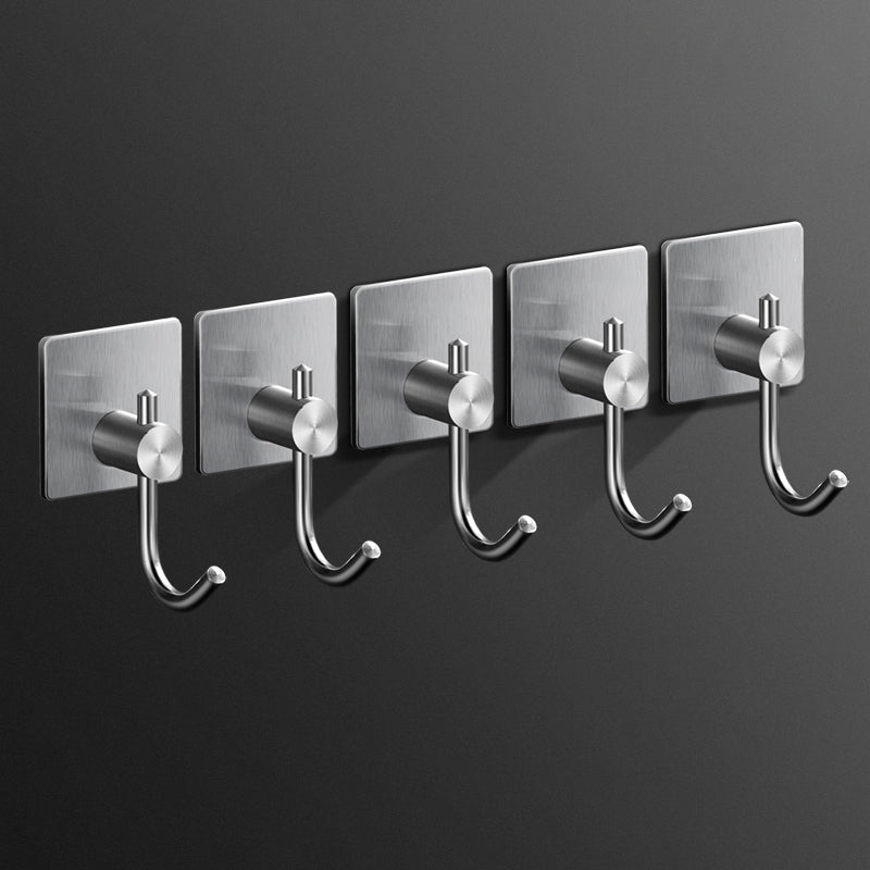 Minimalistic Bathroom Accessory Set Modern Matte Grey Robe Hooks