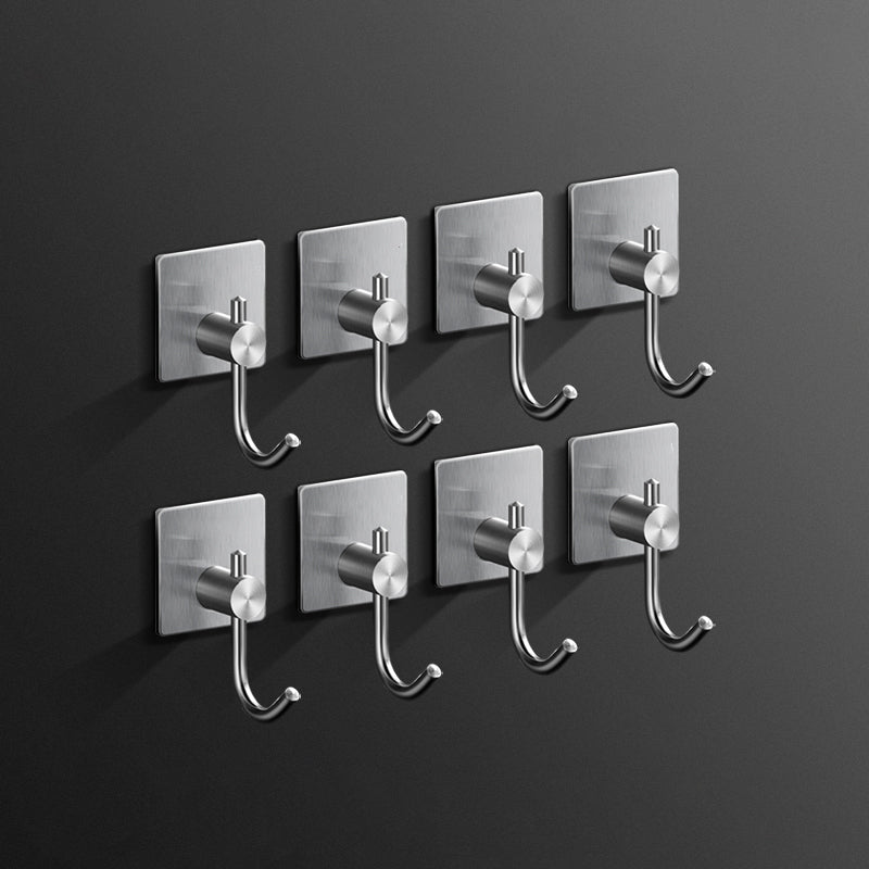 Minimalistic Bathroom Accessory Set Modern Matte Grey Robe Hooks