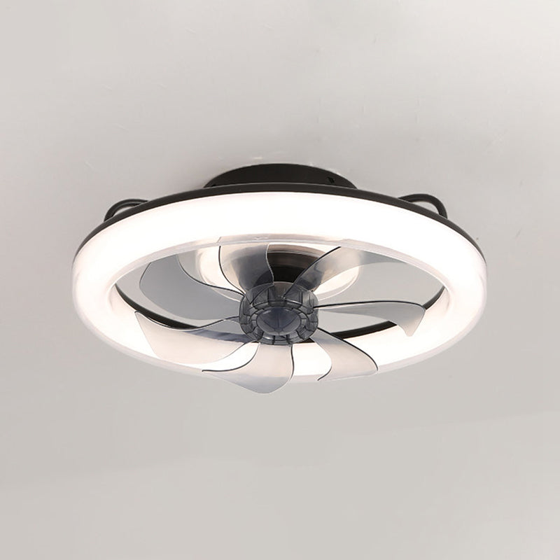 Metal Round Shape Ceiling Fans Modern Style 2 Lights Ceiling Fan Fixtures