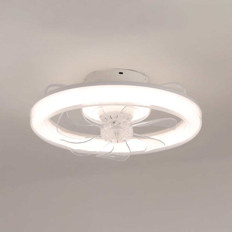 Metal Round Shape Ceiling Fans Modern Style 2 Lights Ceiling Fan Fixtures