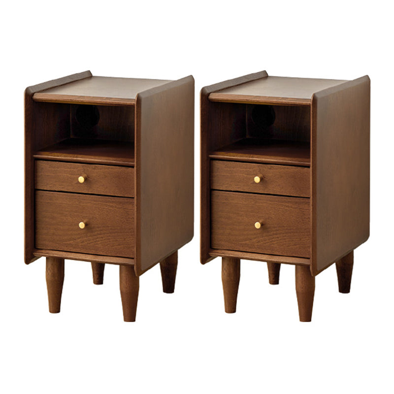 Solid Wood Kids Bedside Table Modern Nightstand with Open Cubby and Drawer