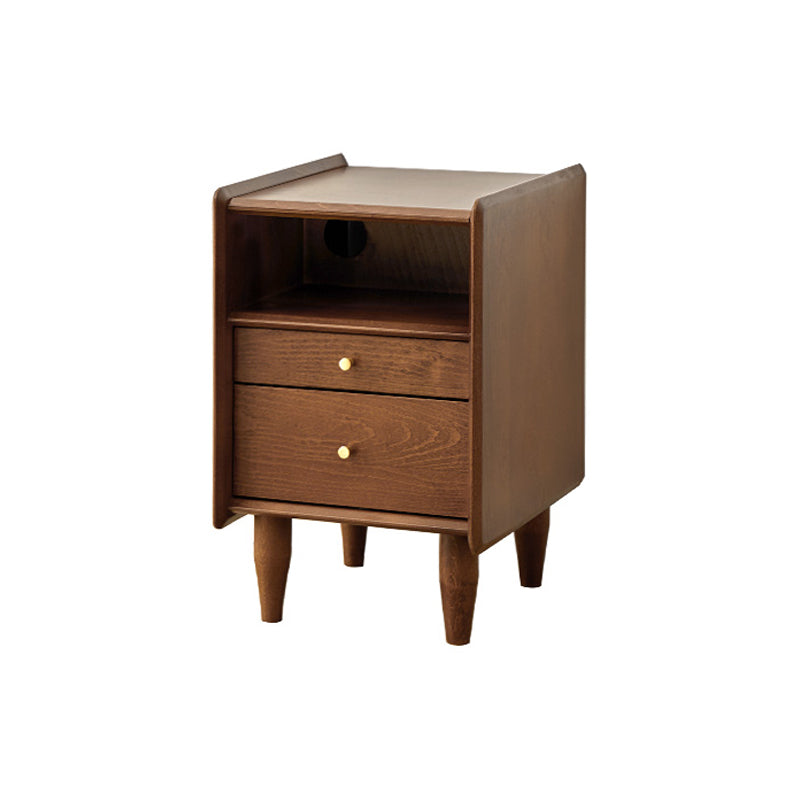 Solid Wood Kids Bedside Table Modern Nightstand with Open Cubby and Drawer