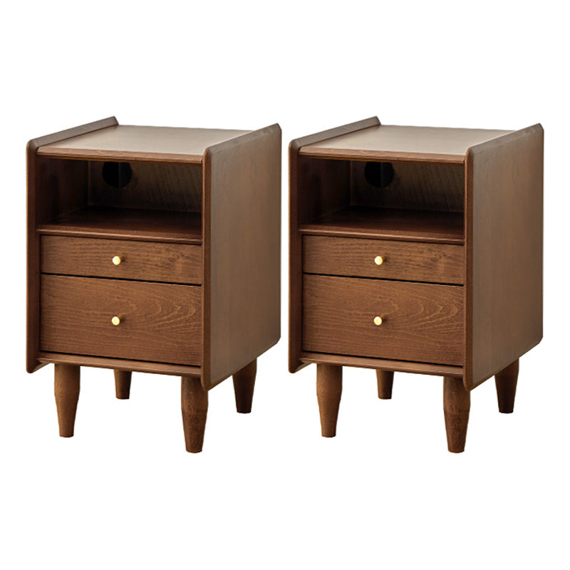 Solid Wood Kids Bedside Table Modern Nightstand with Open Cubby and Drawer