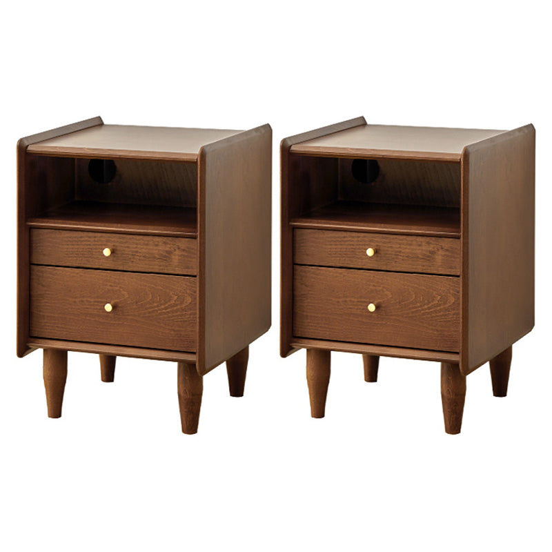 Solid Wood Kids Bedside Table Modern Nightstand with Open Cubby and Drawer