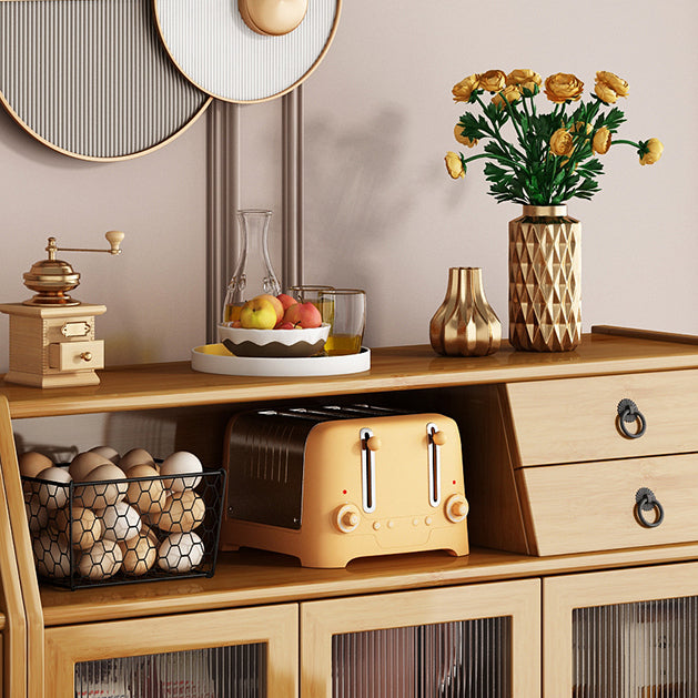 Contemporary Sideboard Cabinet Bamboo Sideboard for Dining Room