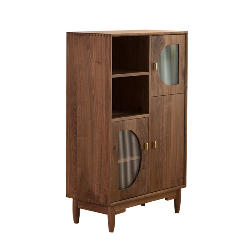 Solid Wood Cabinet Mid-Century Modern Standard Accent Cabinet with Doors