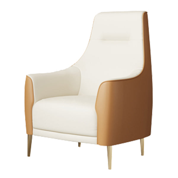 Fixed Back Lounge Chair Water Resistant Side Chair with Gold Tone Legs