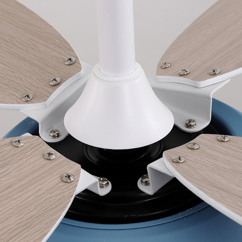 Plane Shape Metal Ceiling Fans Kid Style 1 Light Ceiling Mount Fan Fixture