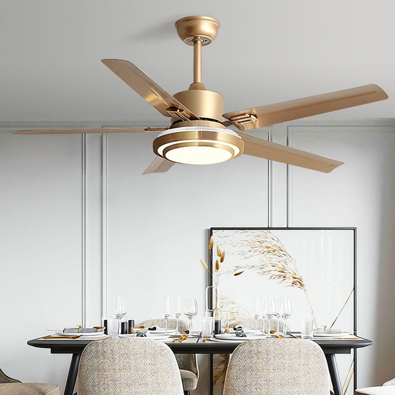 Fan Shape Metal Ceiling Fans Modern Style 1 Light Ceiling Mount Fan Fixture