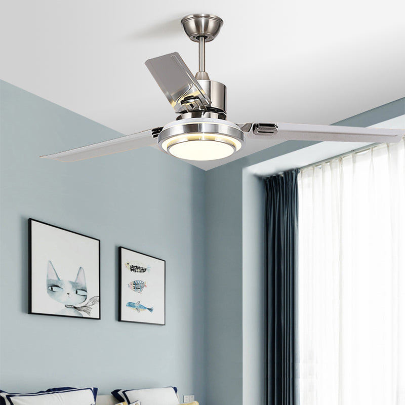 Fan Shape Metal Ceiling Fans Modern Style 1 Light Ceiling Mount Fan Fixture