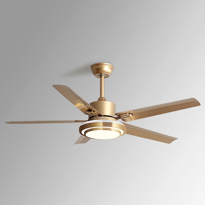 Fan Shape Metal Ceiling Fans Modern Style 1 Light Ceiling Mount Fan Fixture